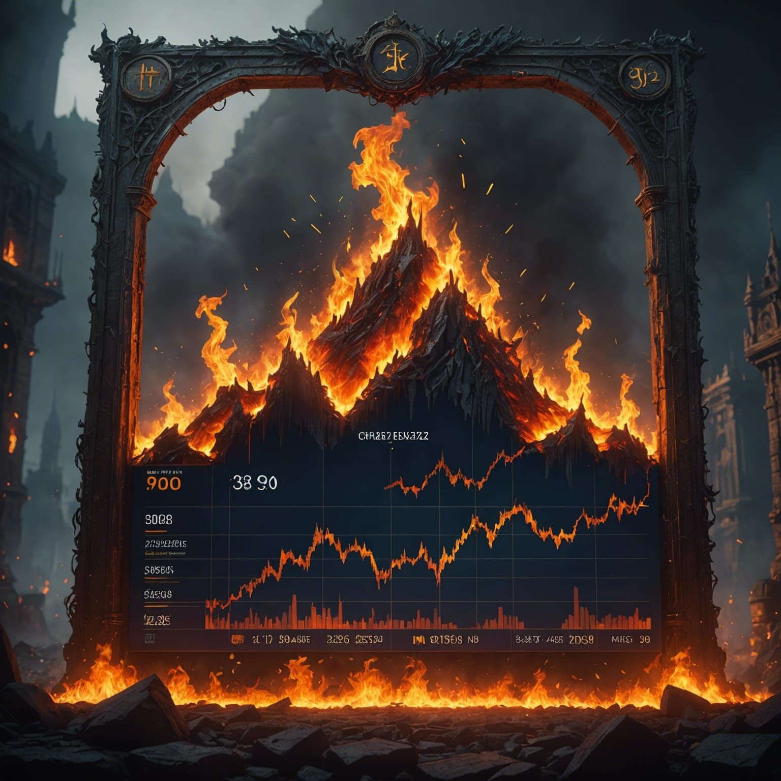 A burning price chart