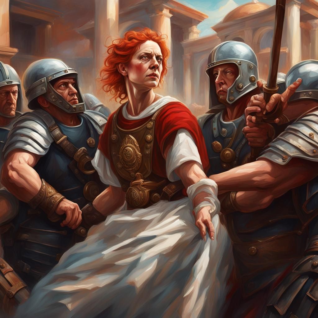 a Roman period white woman with red hair being arrested for ...