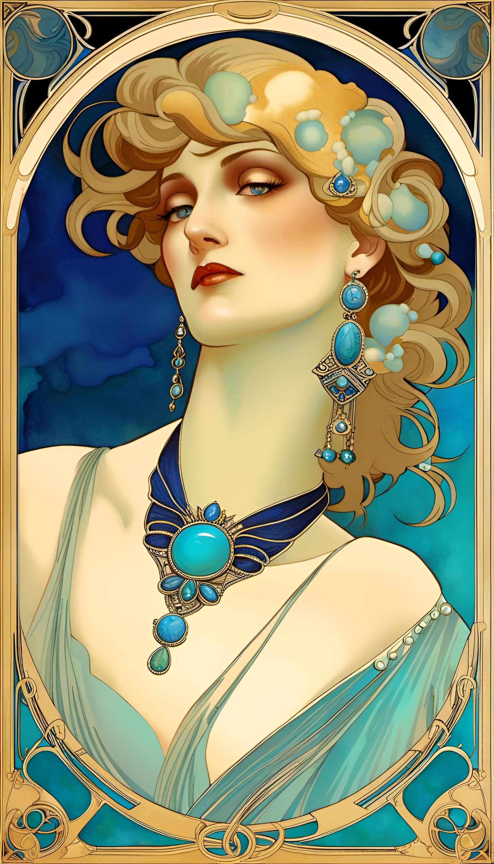 The Blue Lady AI Generated Artwork NightCafe Creator