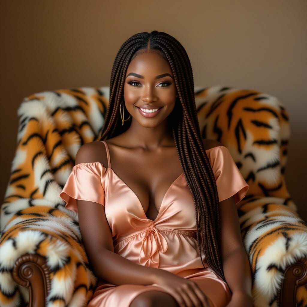 Plushed Tiger-patterned Chair