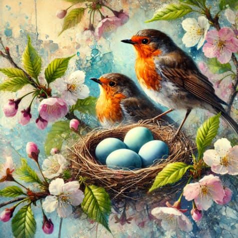 3/26/2025-Robins in a Nest Art By Archangel Tara
