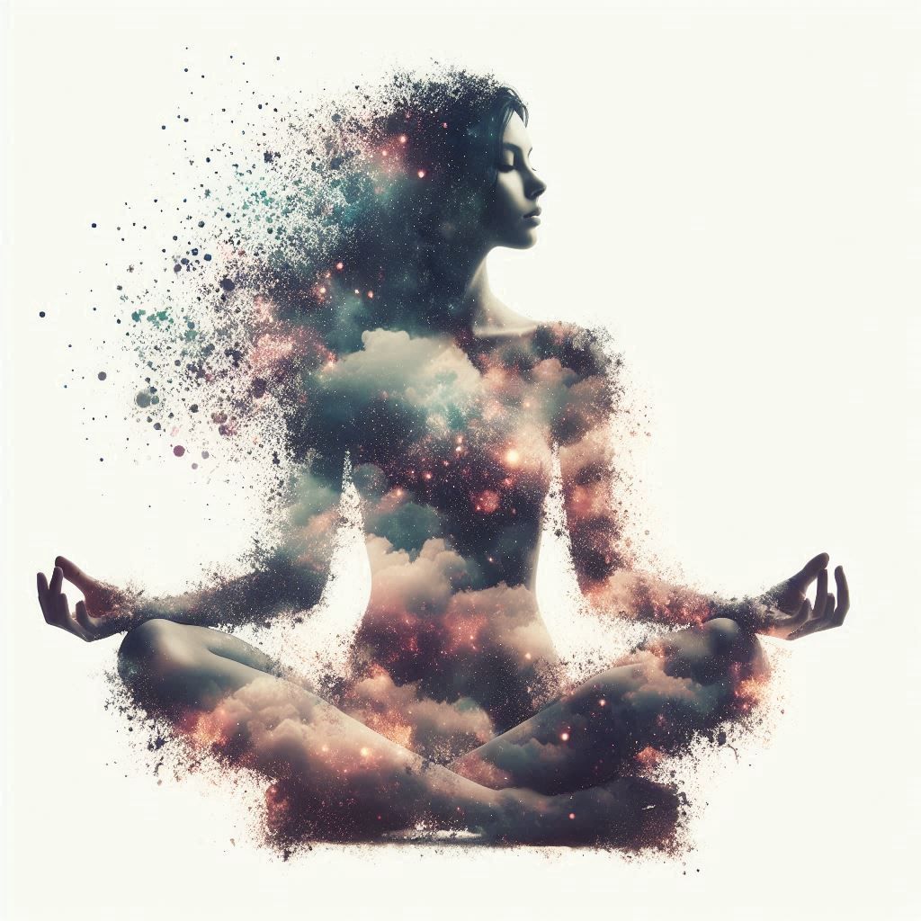 double exposure beautiful fantasy DALL-E 3 portrait landscape..