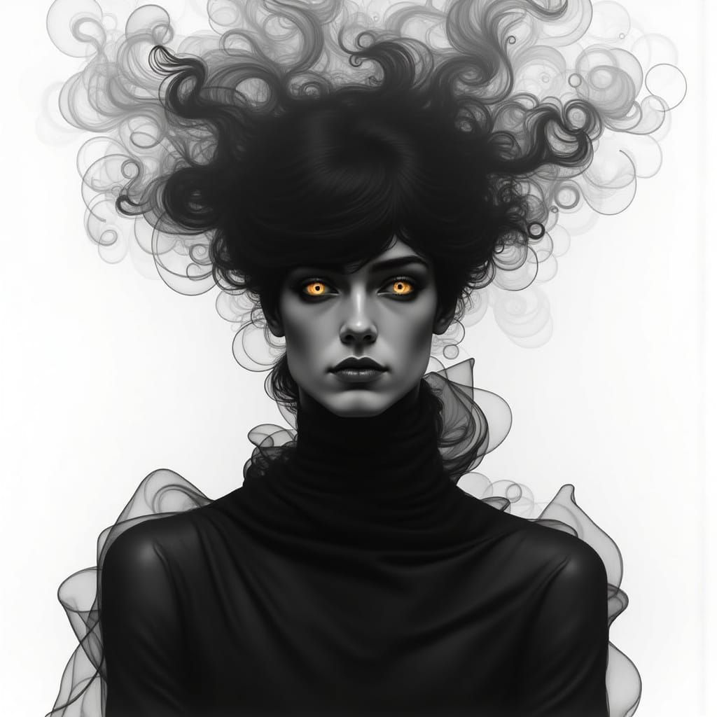 Ethereal Portrait in Dark, Expressive Style