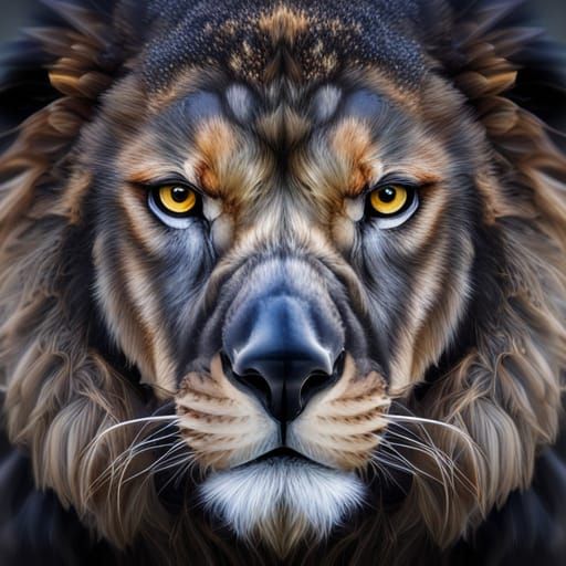 Raven x Lion Hybrid - AI Generated Artwork - NightCafe Creator