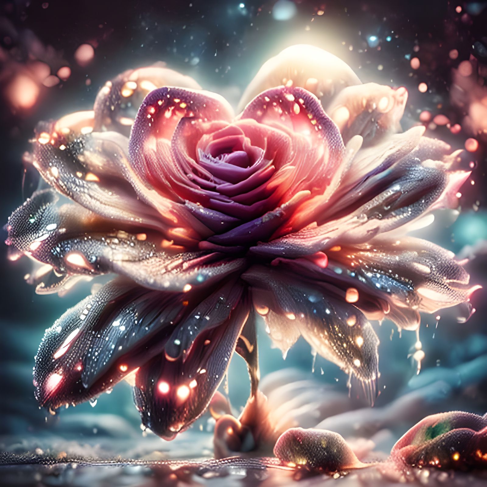 Close-up Blue Vanda Orchid Bloom in Iridescent Glow