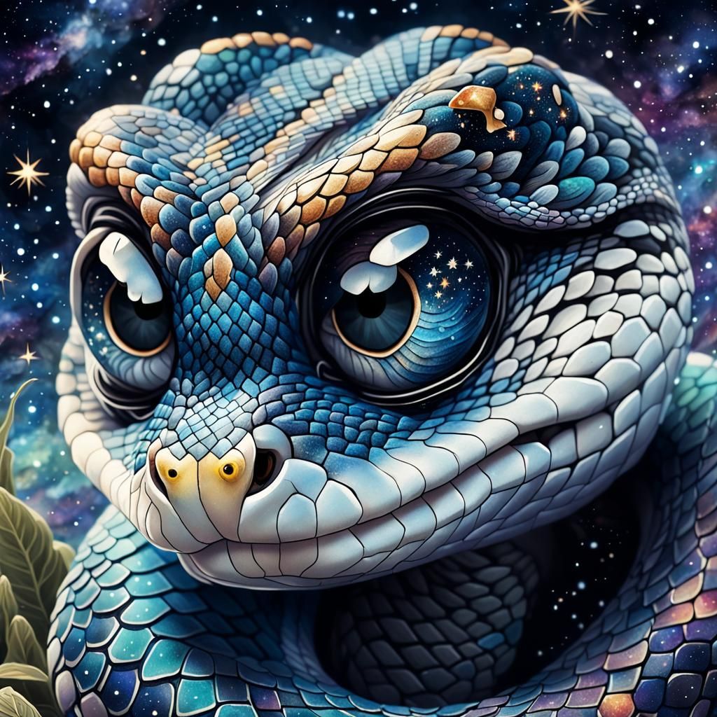 Starry-Eyed Snake  by @MBee