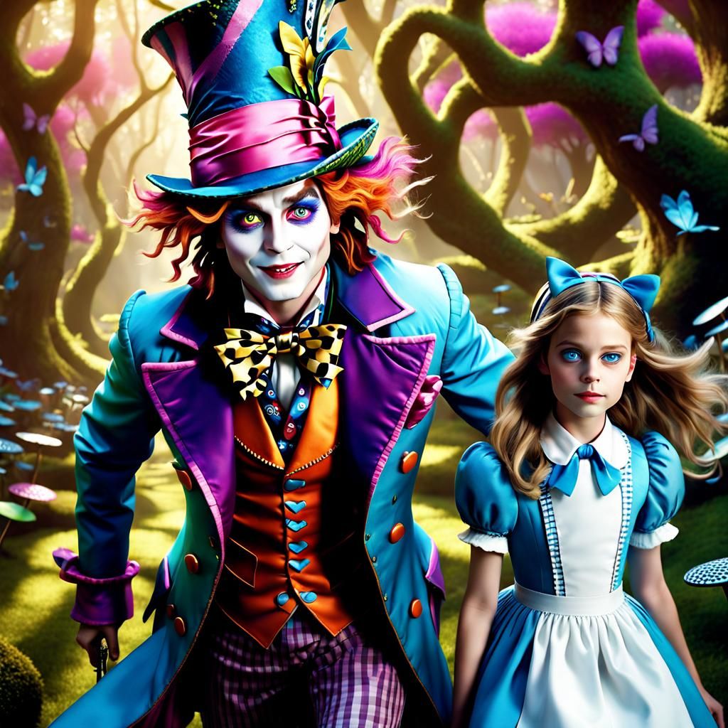 Alice and Mad Hatter AI Generated Artwork NightCafe Creator