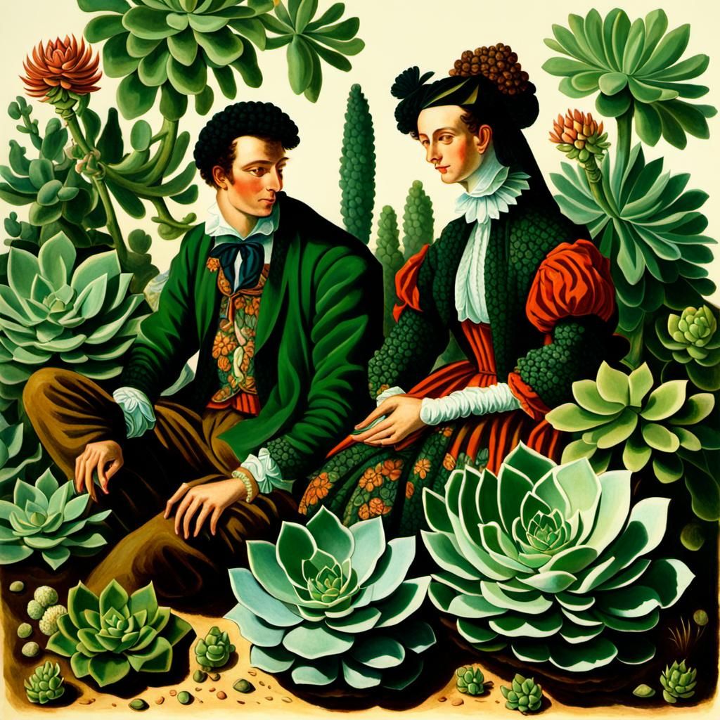 Couple in green