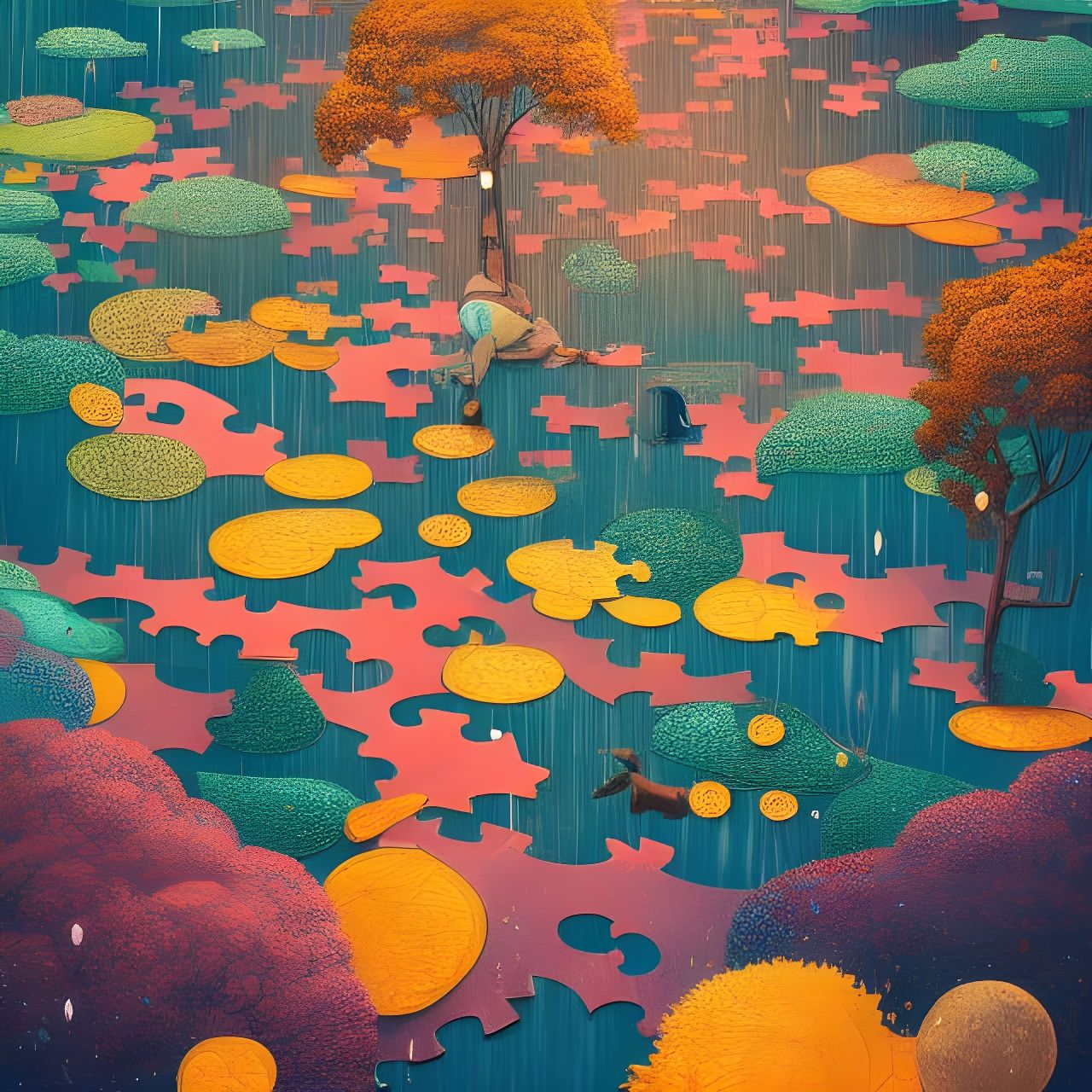 Hyperrealistic Jigsaw Puzzle Art: Nature in Pieces