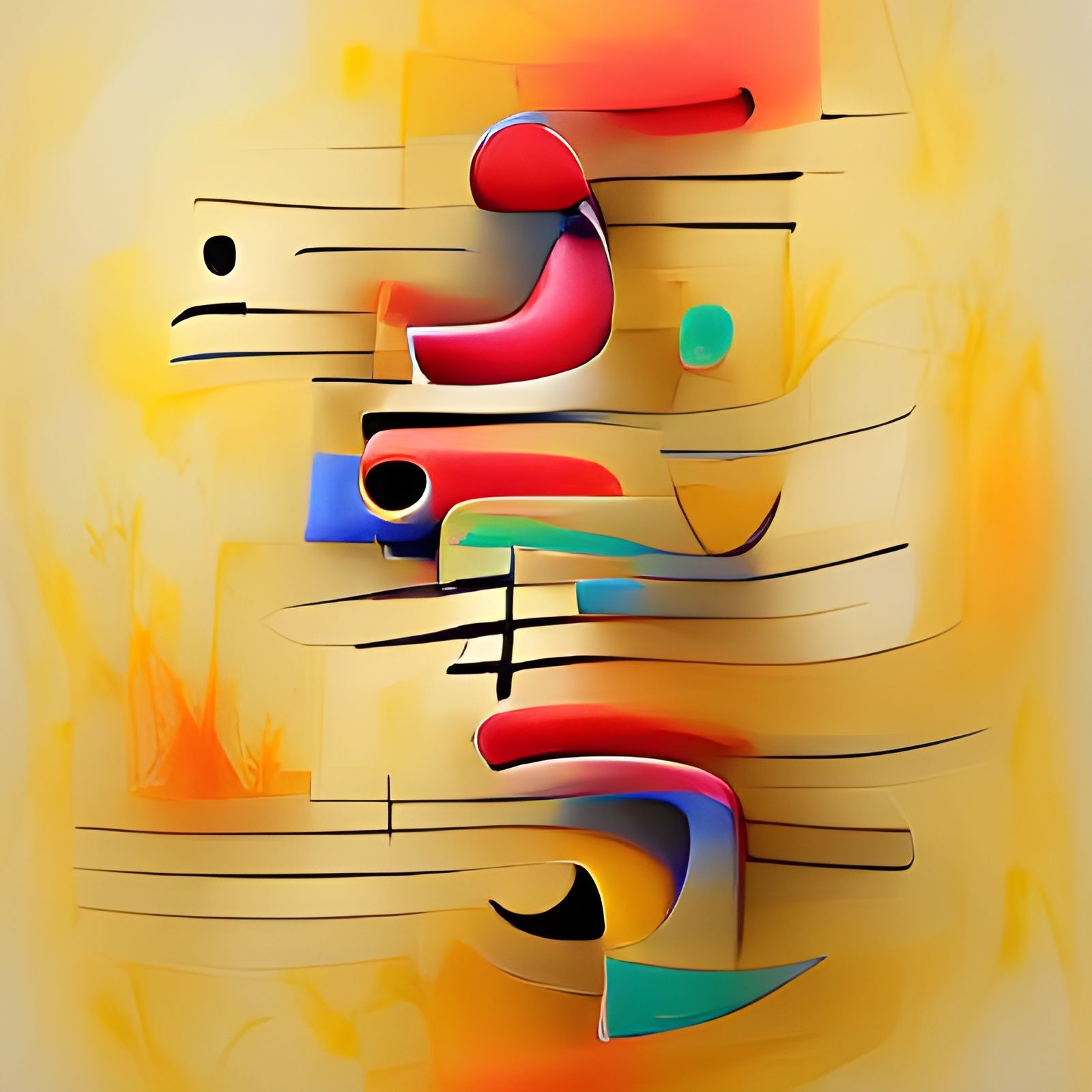 abstract art based on the emotions of music. AI Generated Artwork