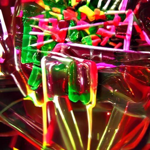 neon retro in Gummy Sweetened Candies, the meltdown of flavors into ...