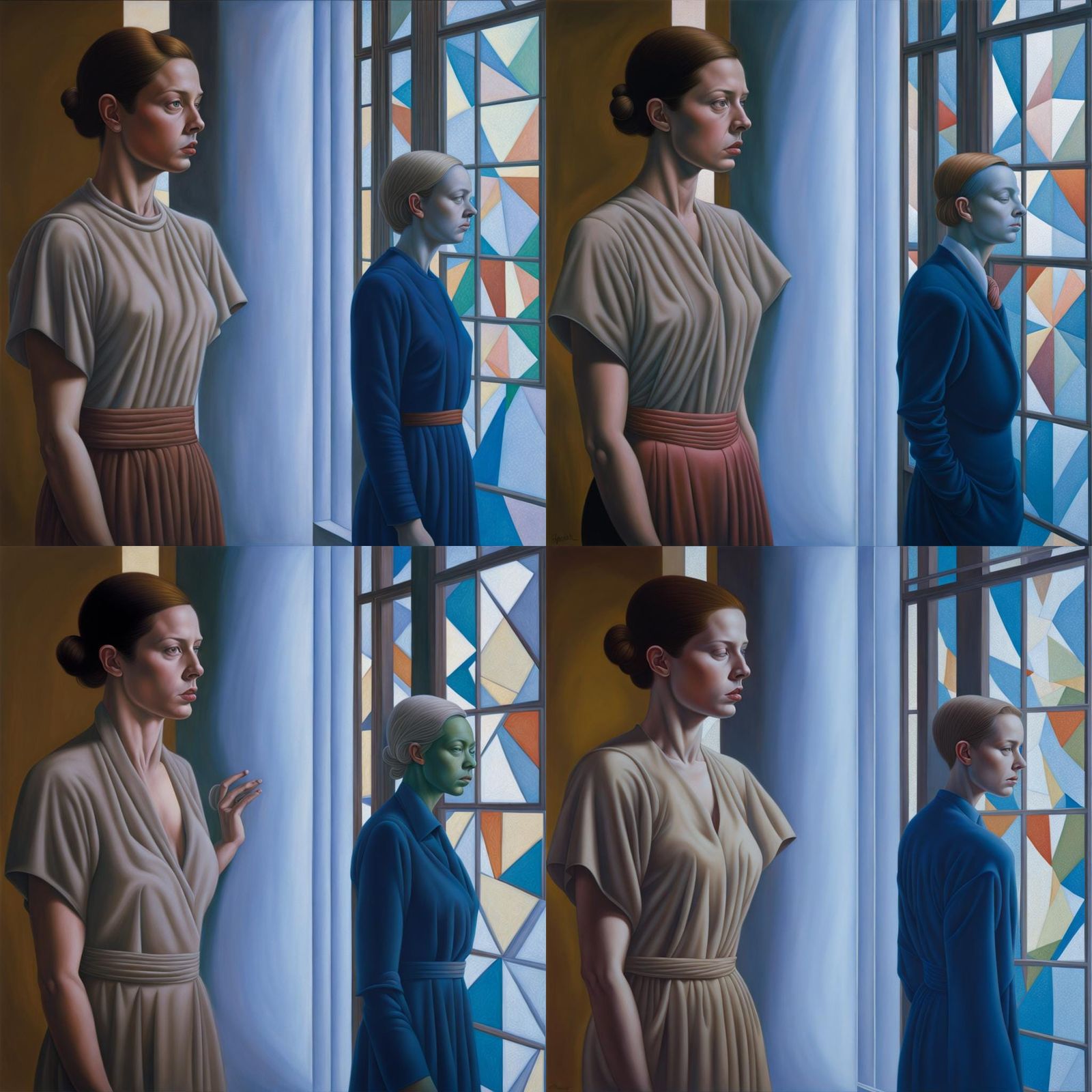 envy by george tooker Hyperrealistic, splash art, concept ar...