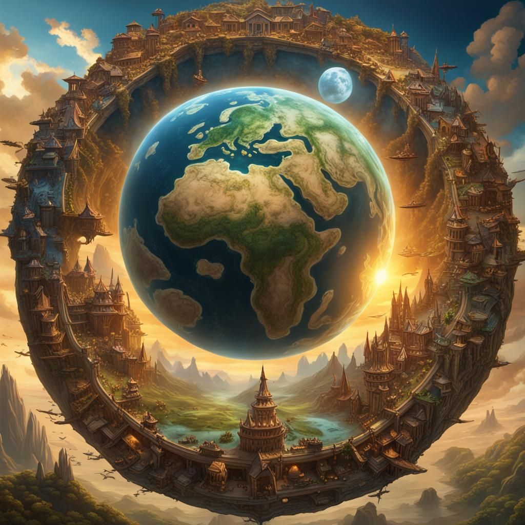 Failed attempt at a representation of Discworld by Pratchett.   by @undefined