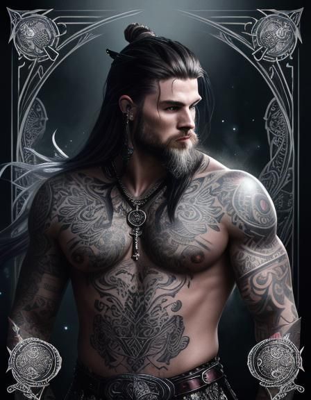 Dark Fantasy Viking Warrior Sketch Art