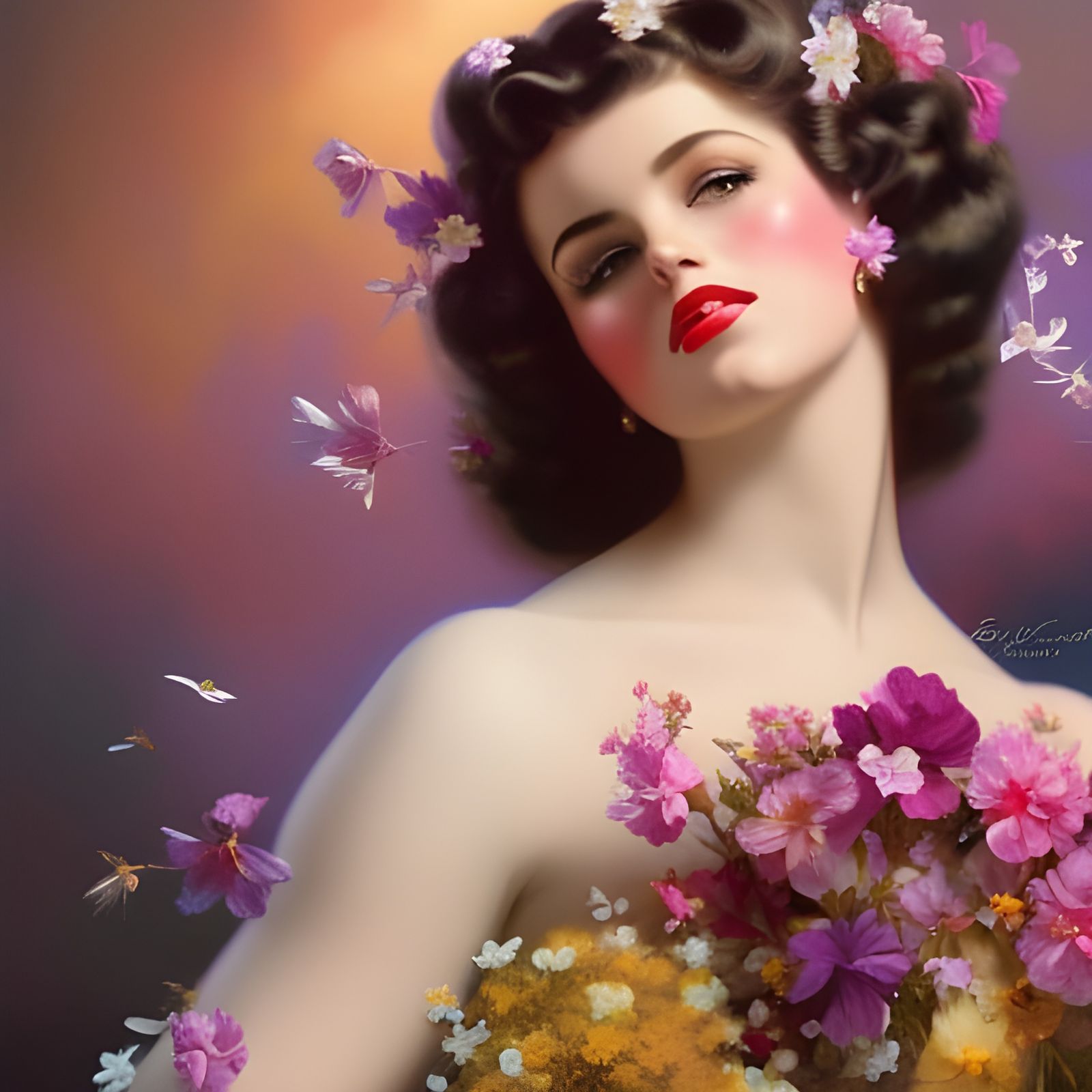 Flower pin up - AI Generated Artwork - NightCafe Creator