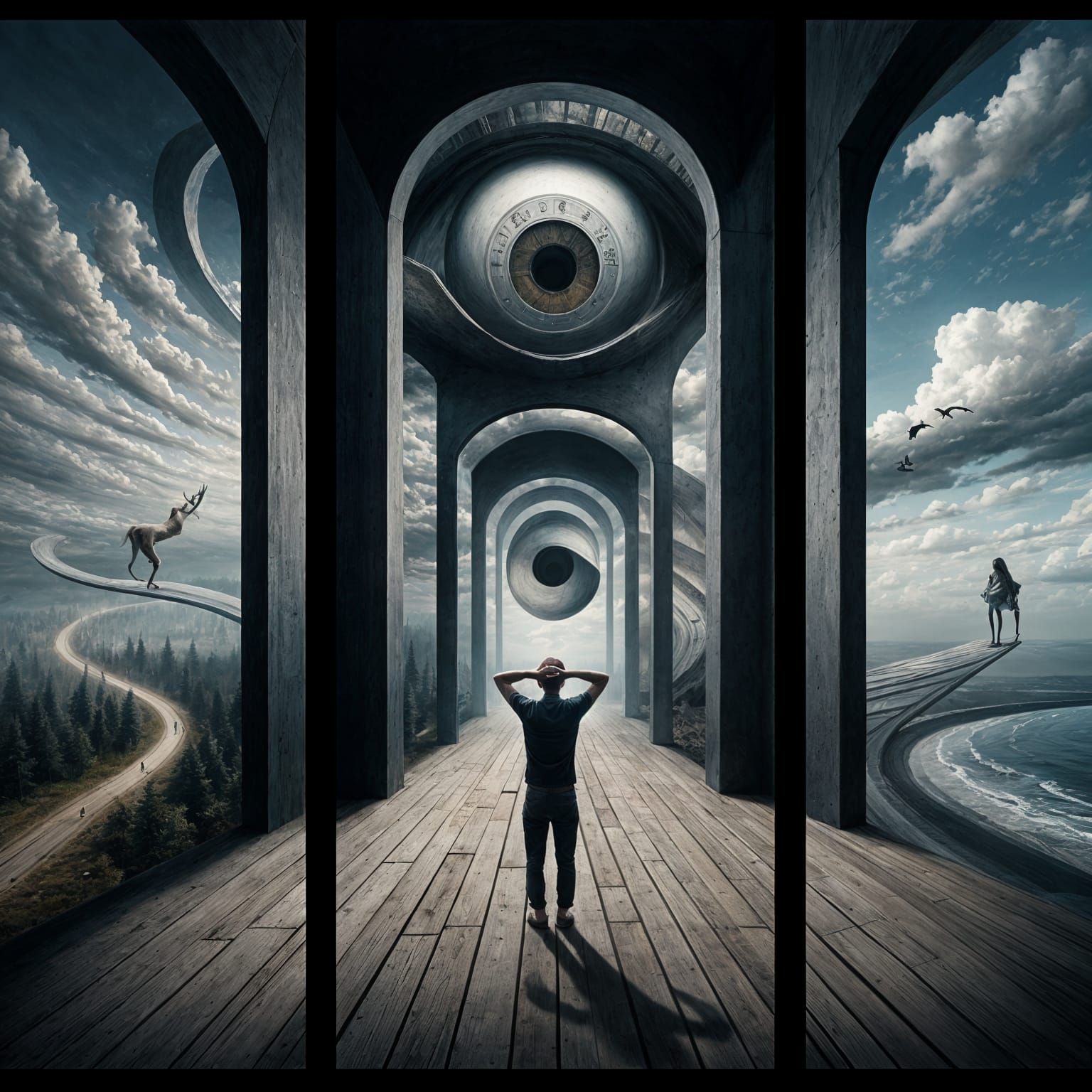 Surreal triptych