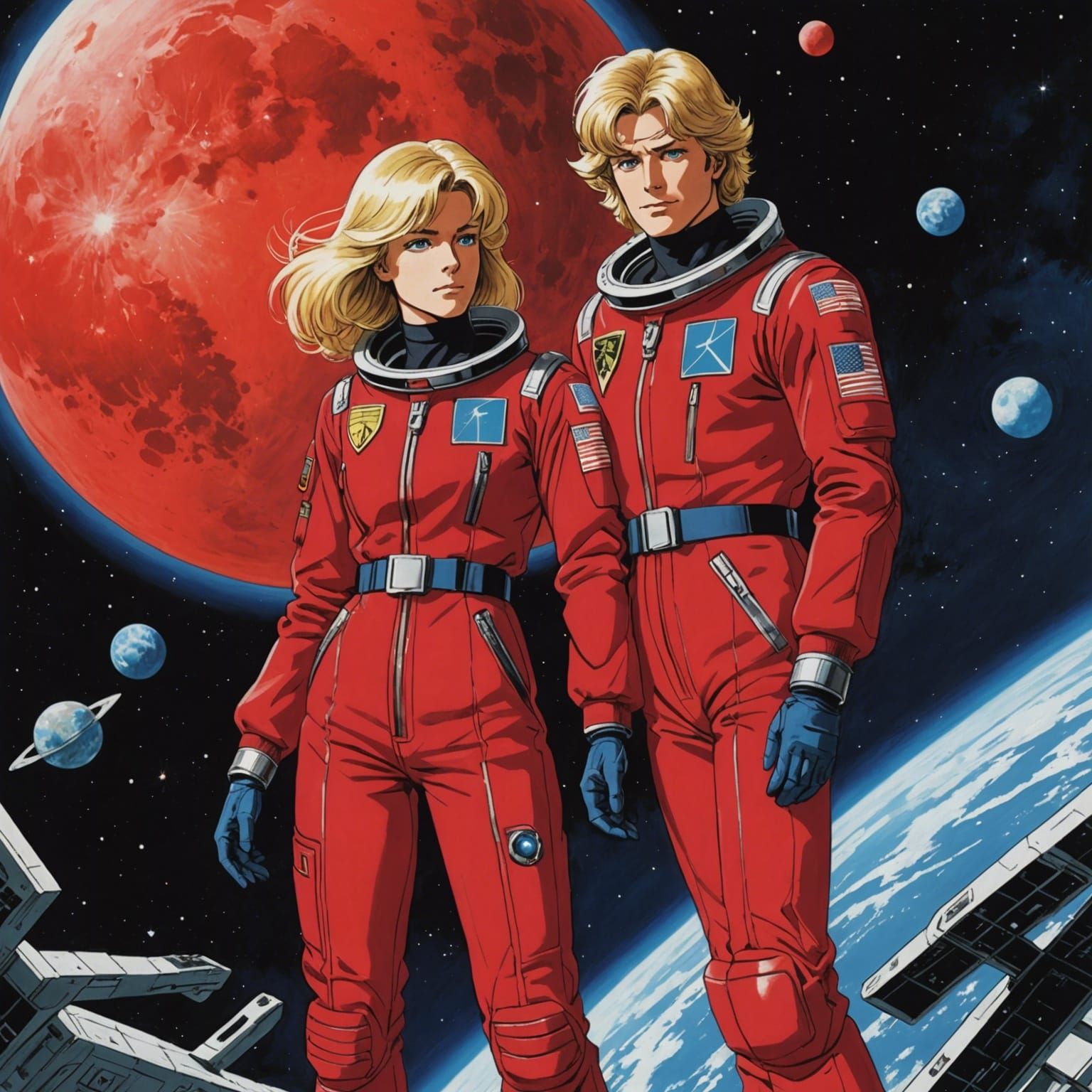 Char Aznable, androgynous feminine male science fiction pilot, wearing ...