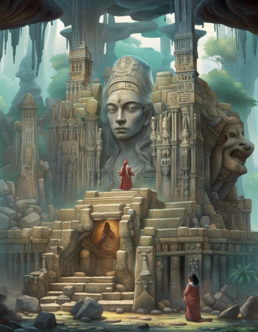 a neophyte priestess prepares herself to enter the inner cen...