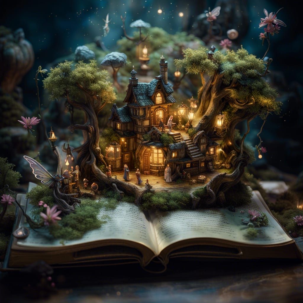 Miniature fairies village  by @Vochomurka