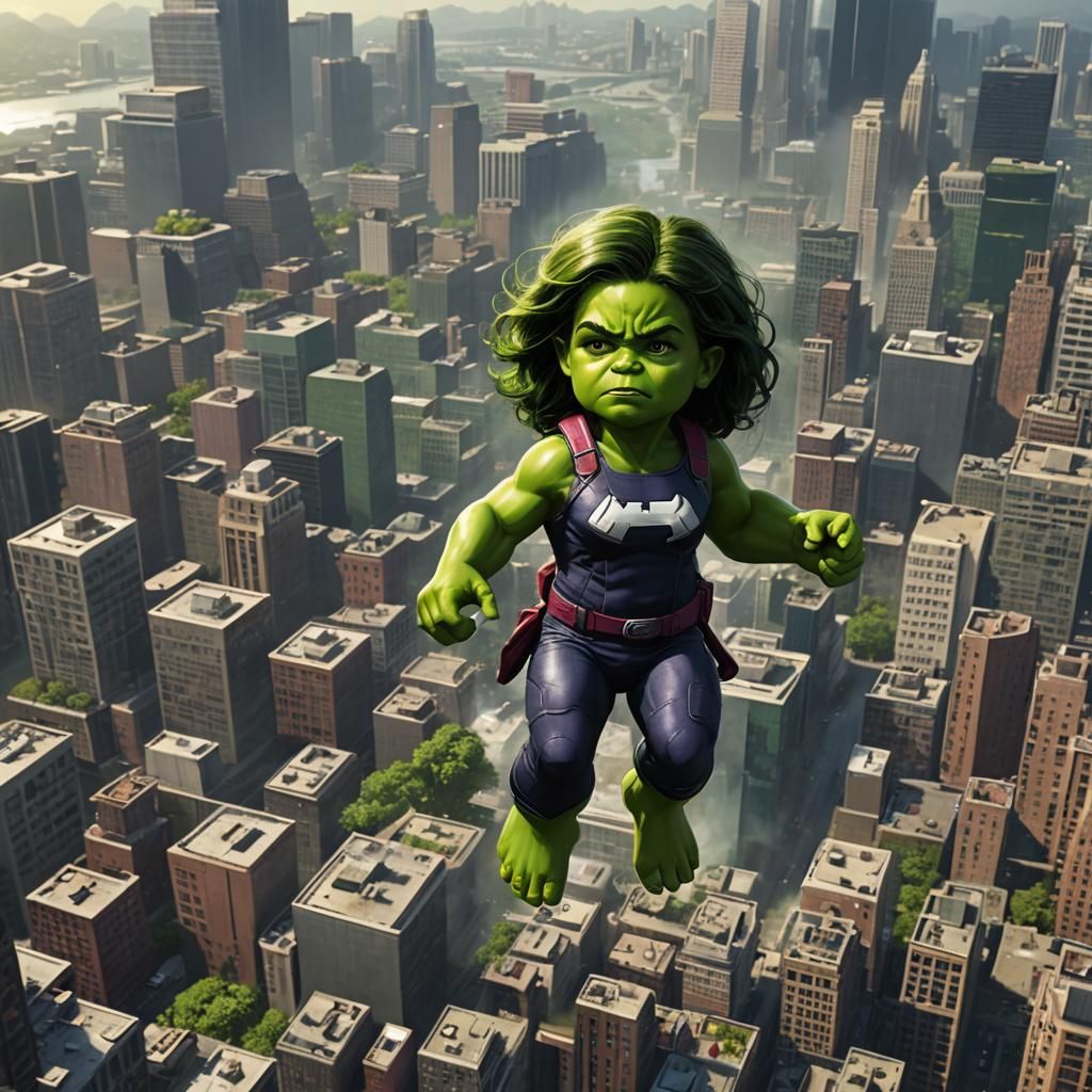 the she-hulk as a cute baby