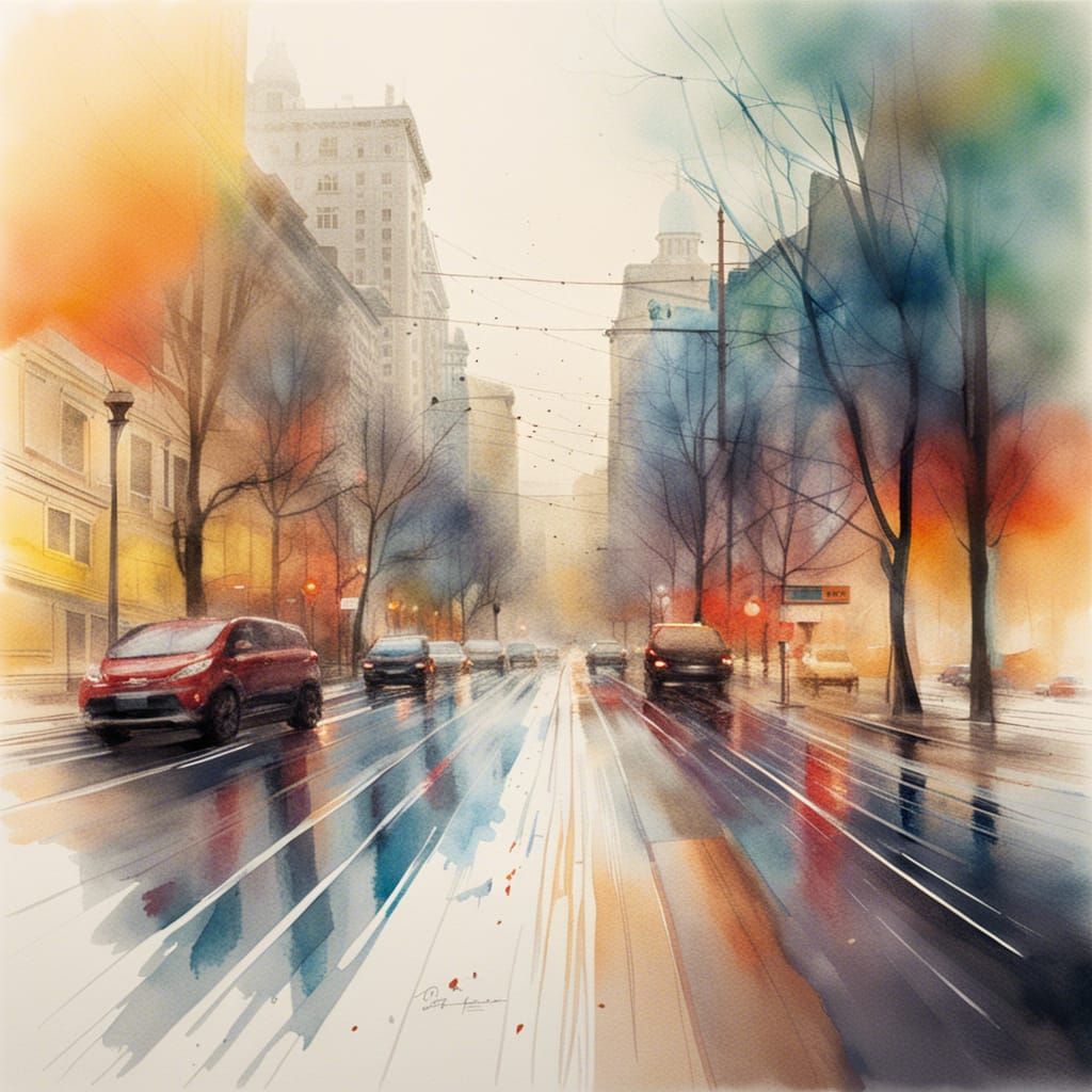 épopées époustouflantes analogous colors watercolor motion blur Greg Rutkowski