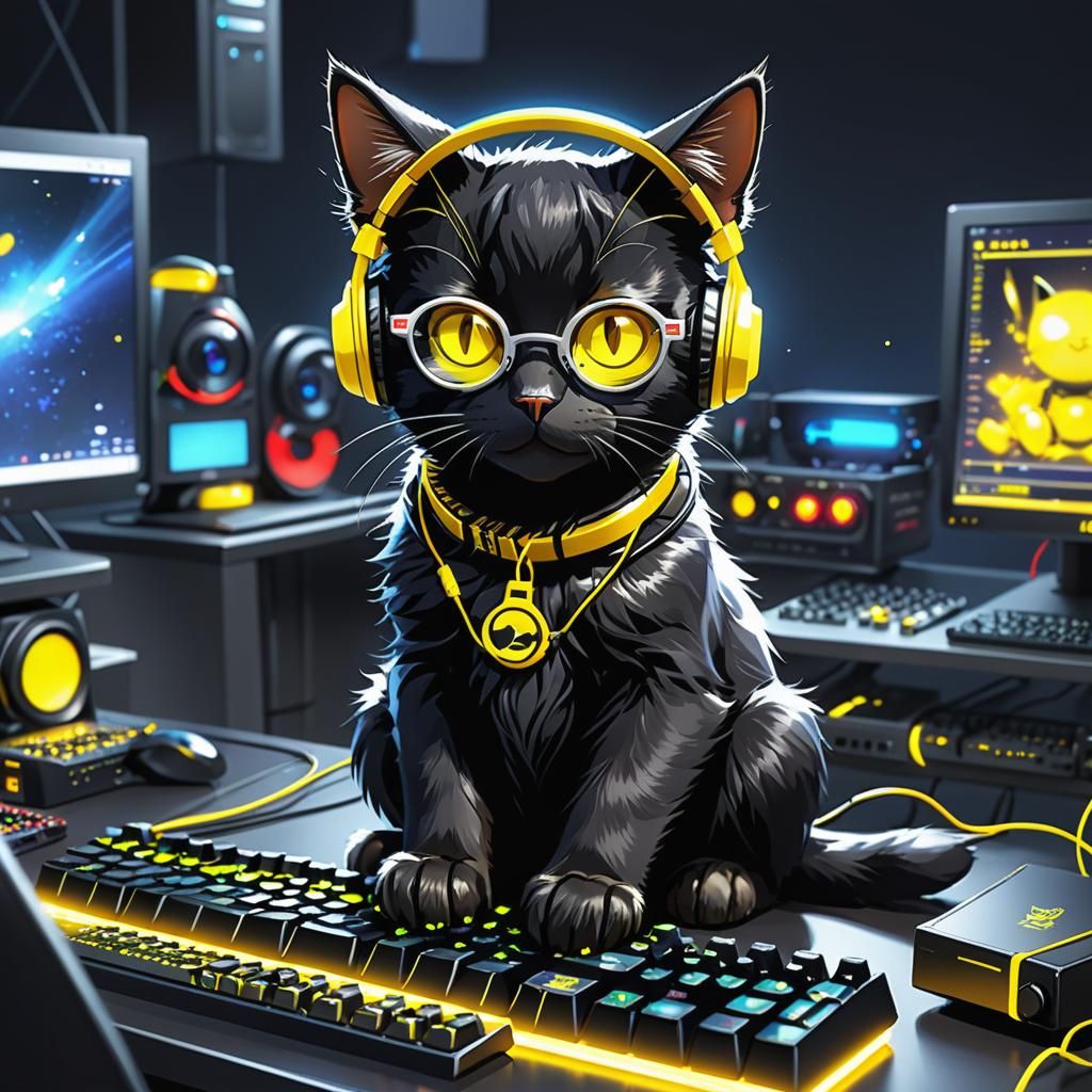 Gamer Cat   by @AhriAnni
