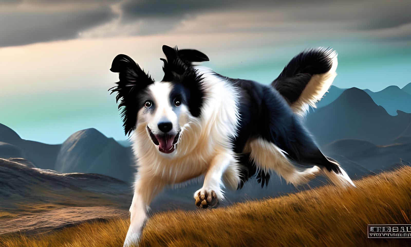 Happy Free Running Border Collie - AI Generated Artwork - NightCafe Creator