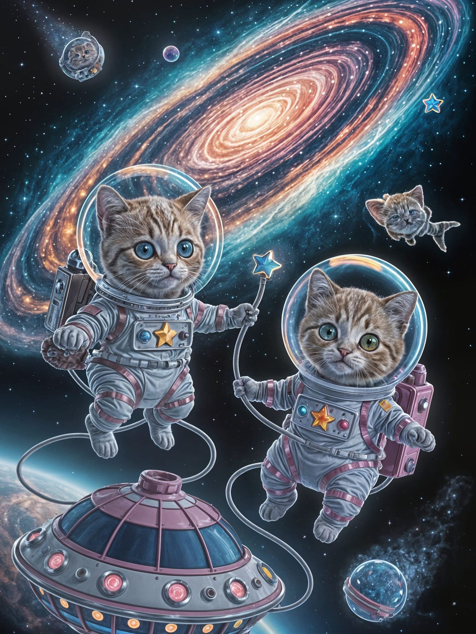 "Cosmic Paws and Candy Skies"