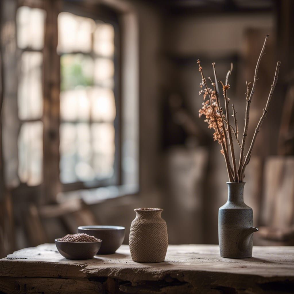 Realistic Wabi sabi interior design