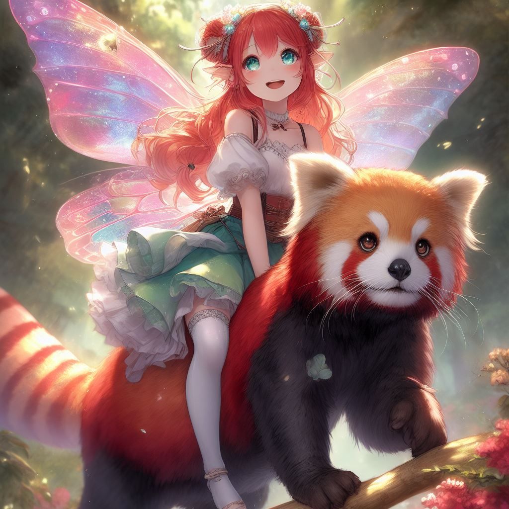 Fairy with red panda