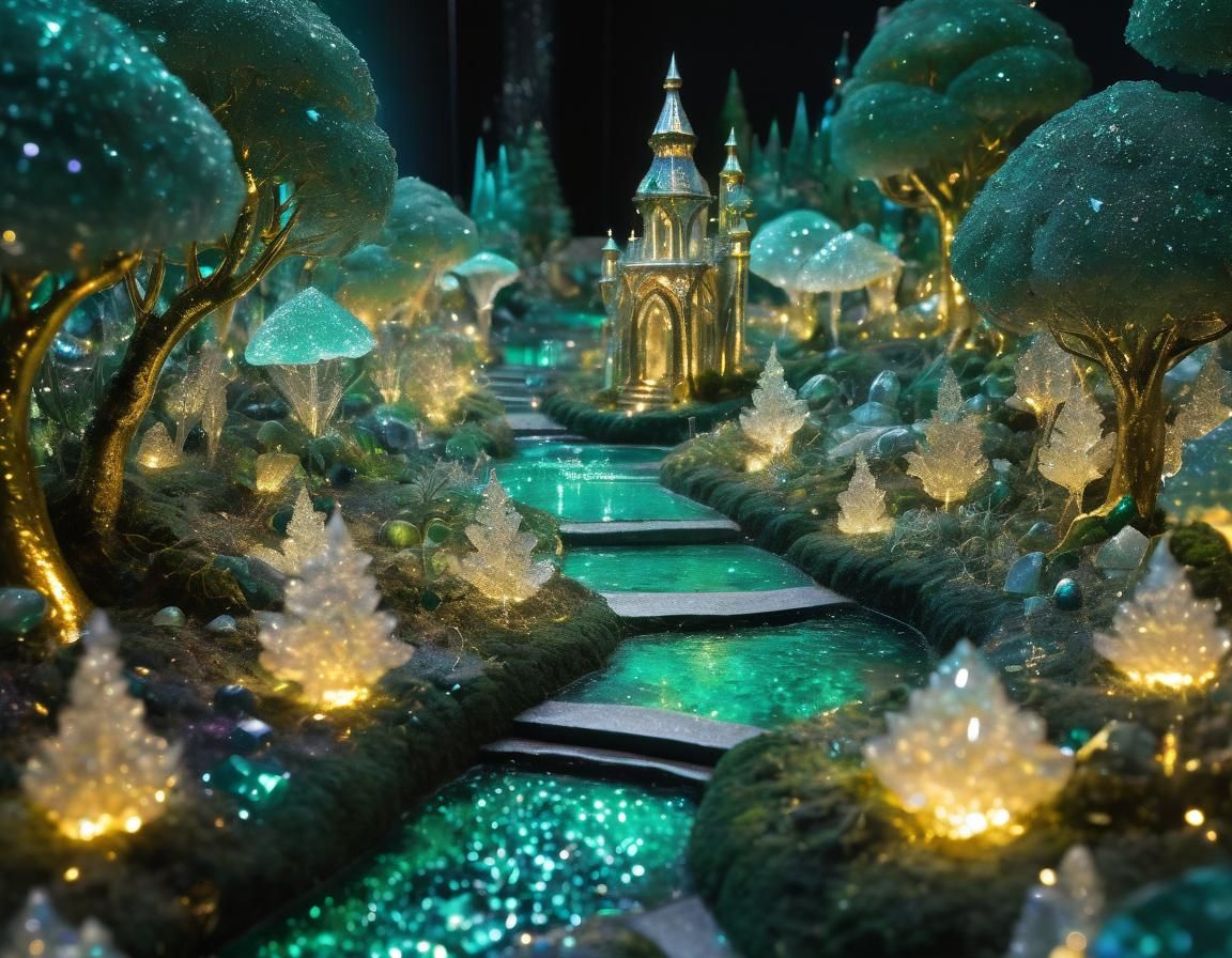 Diamond, Gold, Crystal and Emerald Zen Garden  by @David Brumit