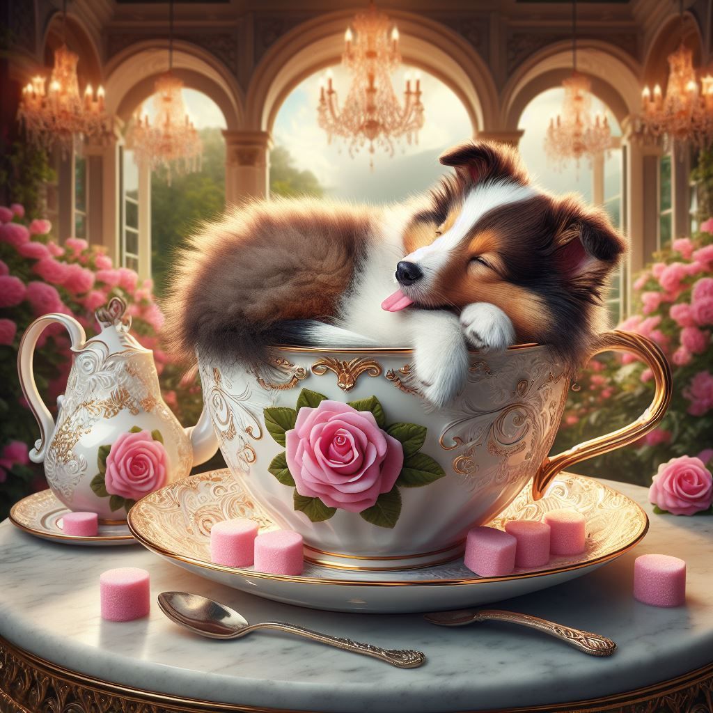 Sleepy sheltie in a Brom Teacup (2)