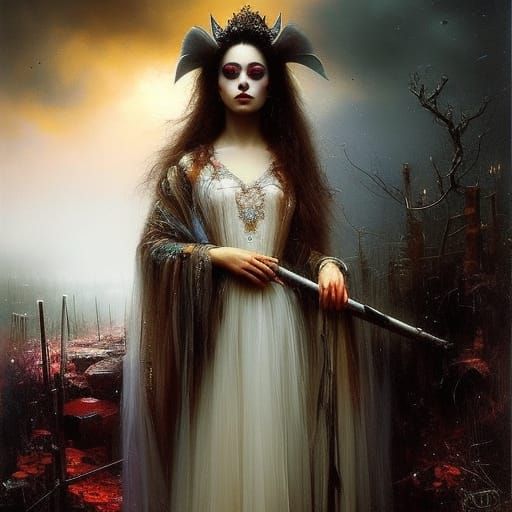 "Time" eerie Dark Fantasy masterpiece by Pino Daeni Tim Burt...