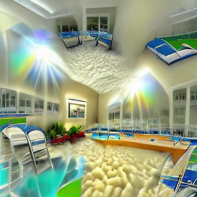 Big white indoor pool room HDR ambient occlusion volumetric ...