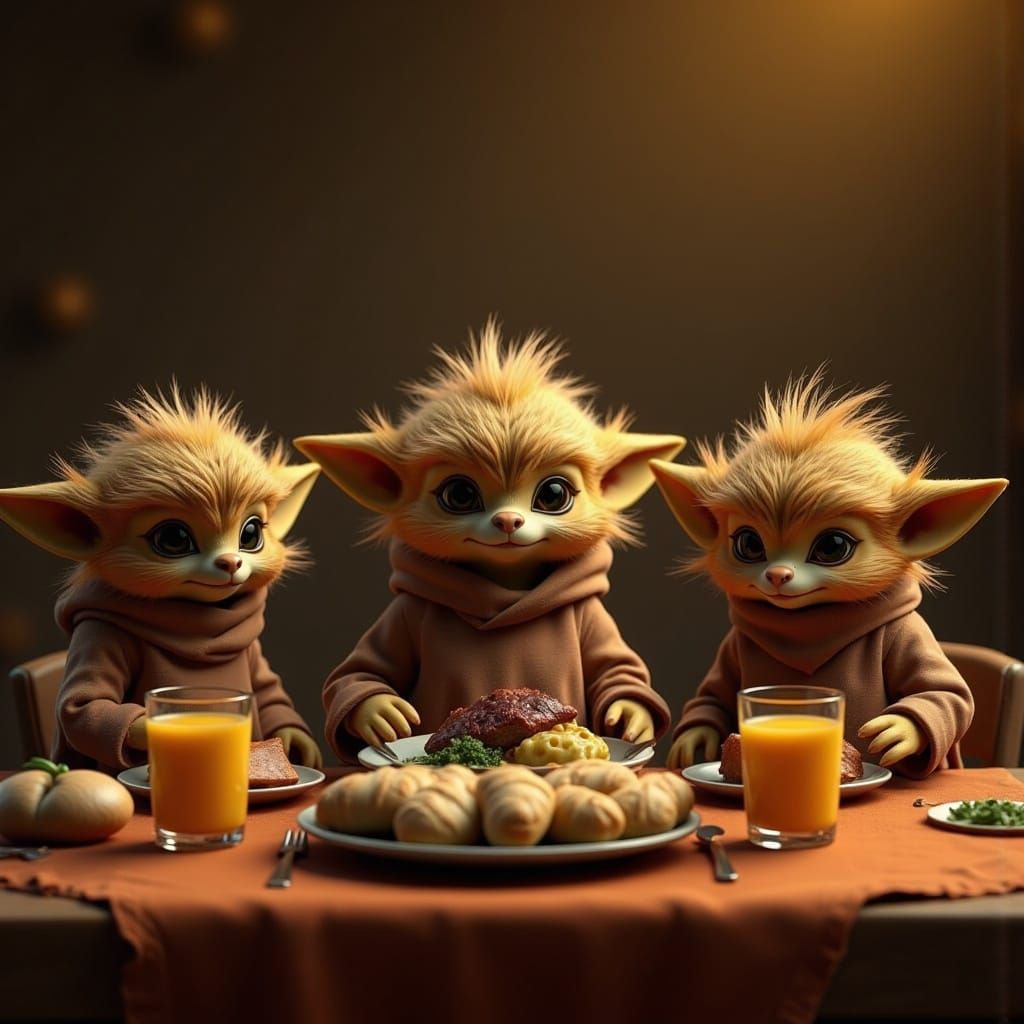 A Family of Ickwonaughts gathered around the dinner table to have Supper together by Madam Lu '24