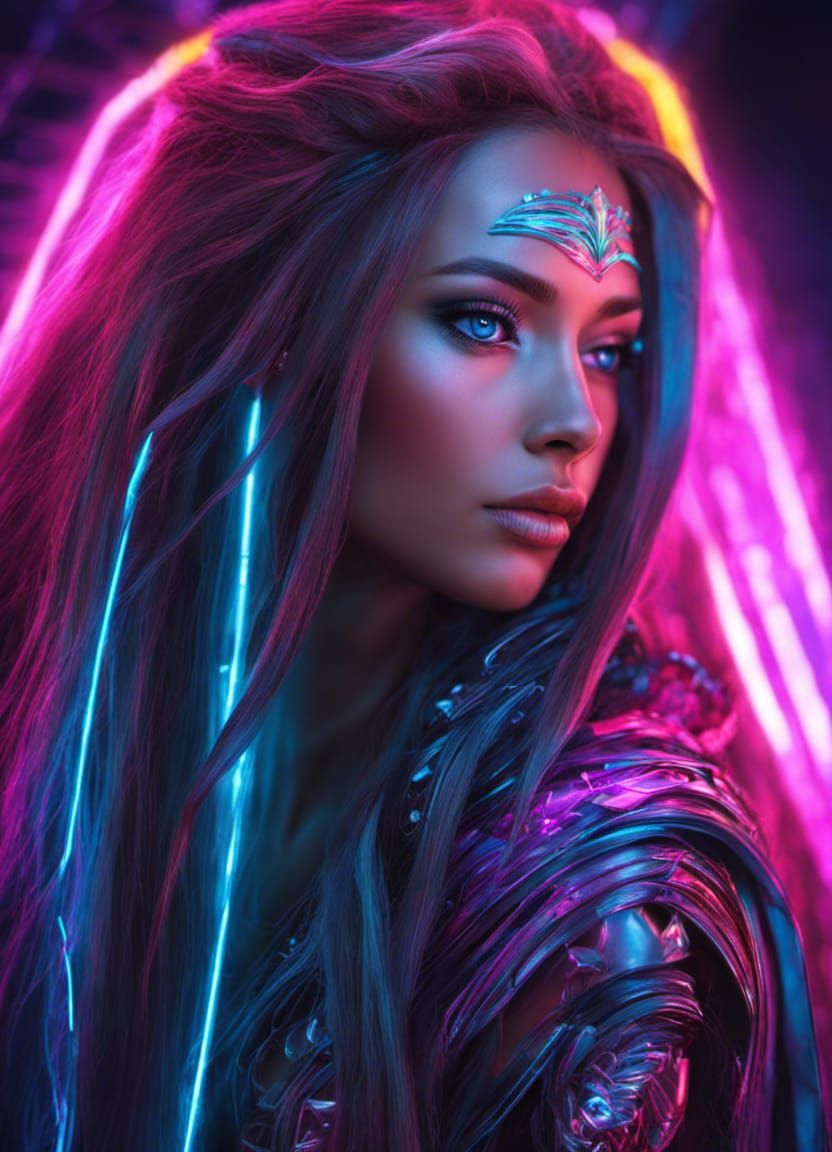 Neon Cyberpunk Goddes