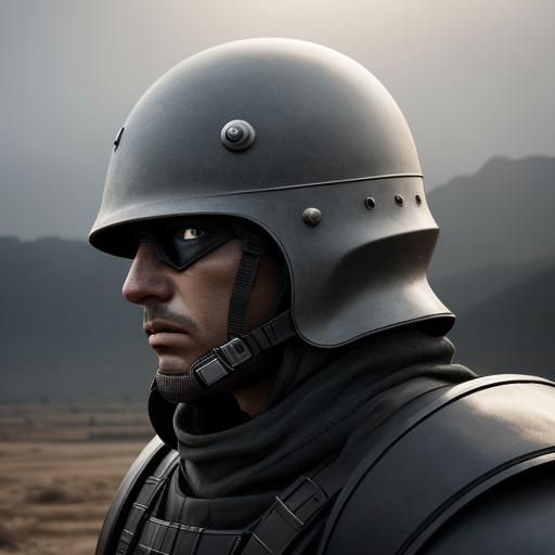[ultimate helmet for protection against war, highly detailed...
