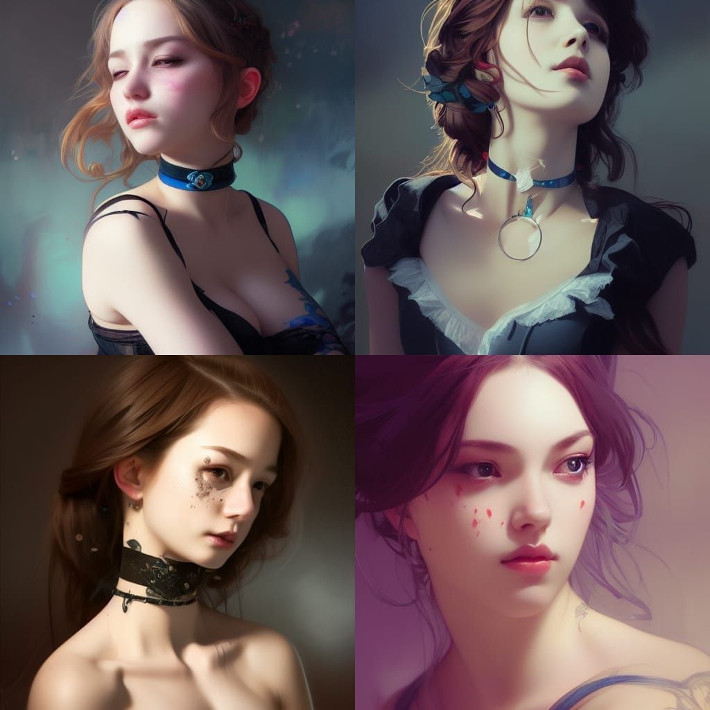E-Girl Portrait in Hyperdetailed Digital Art Style