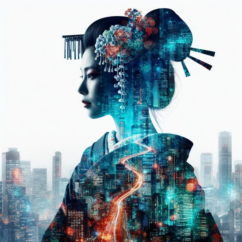 double exposure beautiful fantasy portrait landscape..