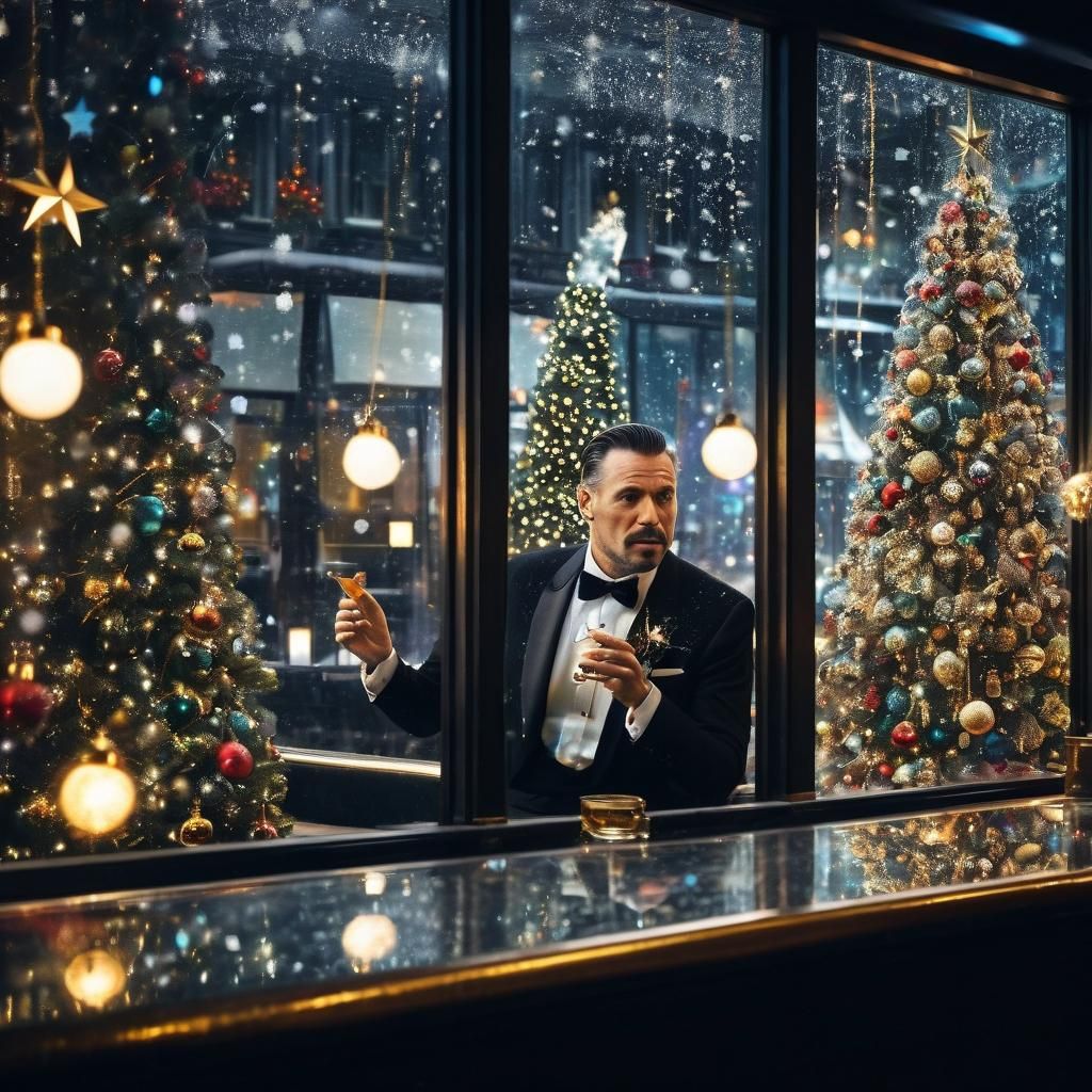 Baby It's Cold Outside being sung by a man in a tuxedo in a ...