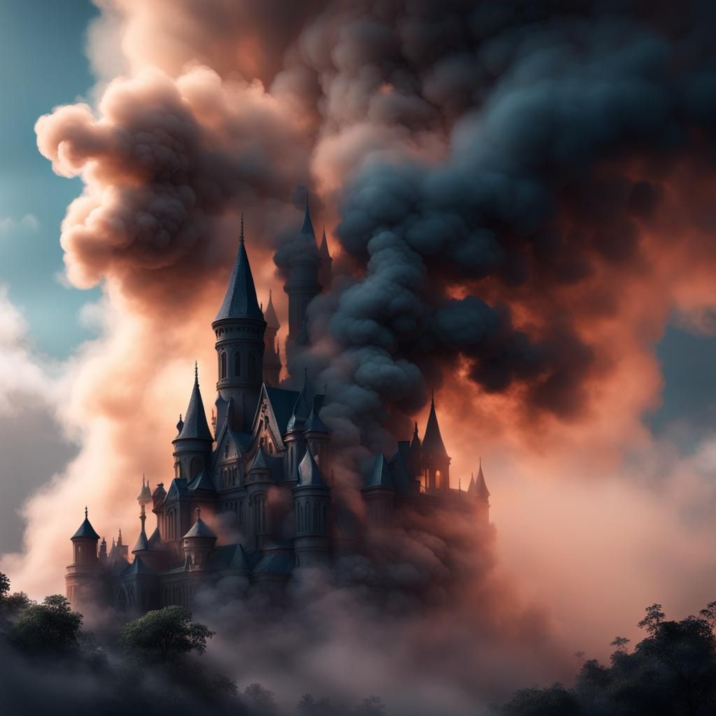 Medieval Castle Among Clouds