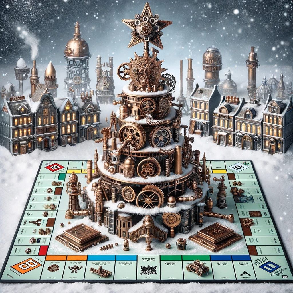 Monopoly game Christmas tree