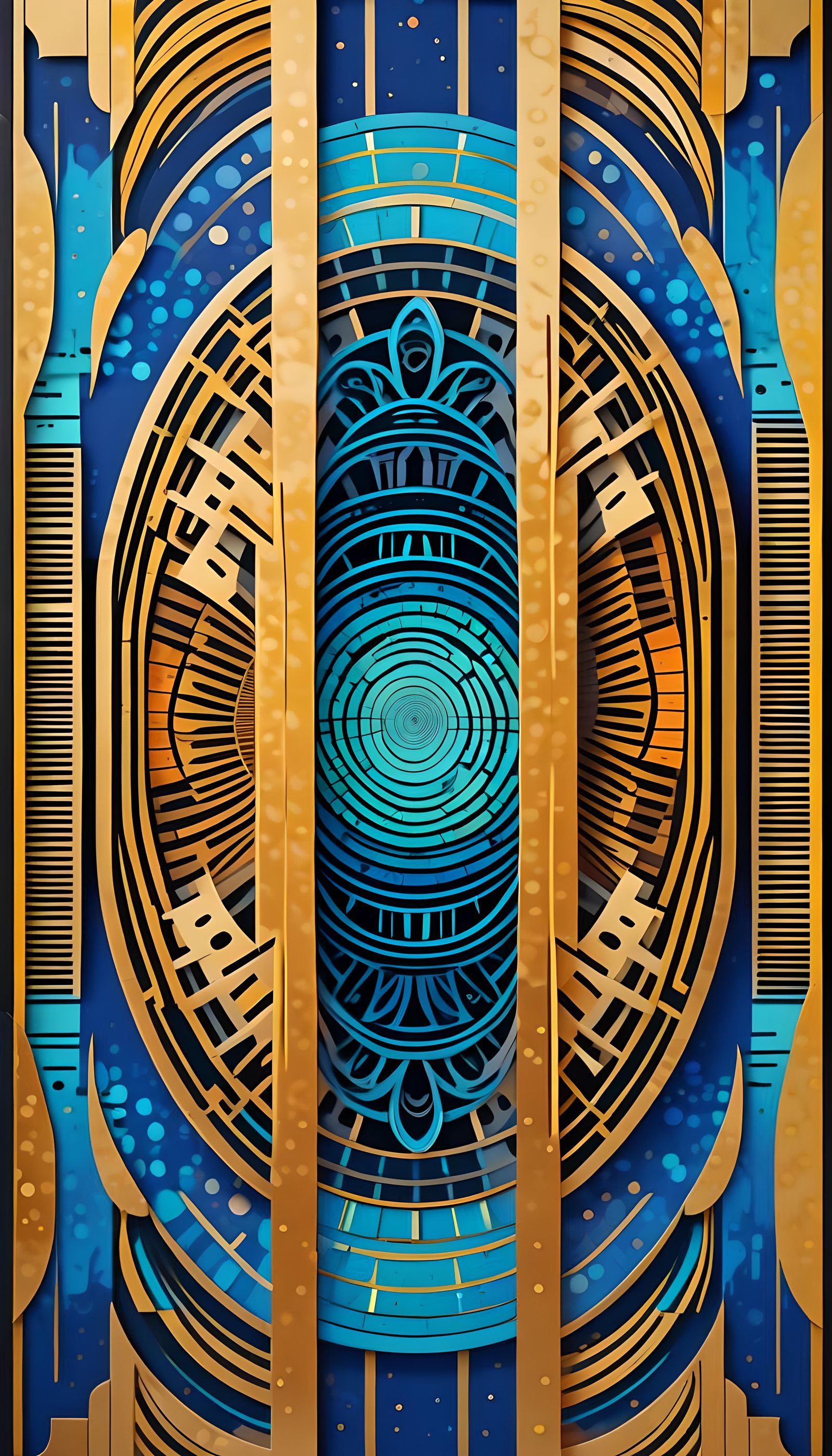 Blue Wooden Abstract 2