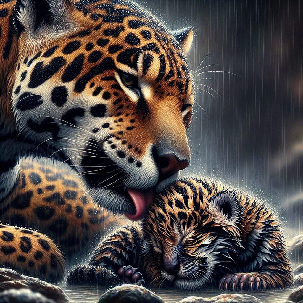 sleeping jaguar cubs  by @gladiator