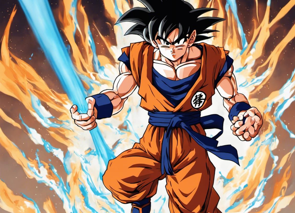 goku using spirt bomb by artist 