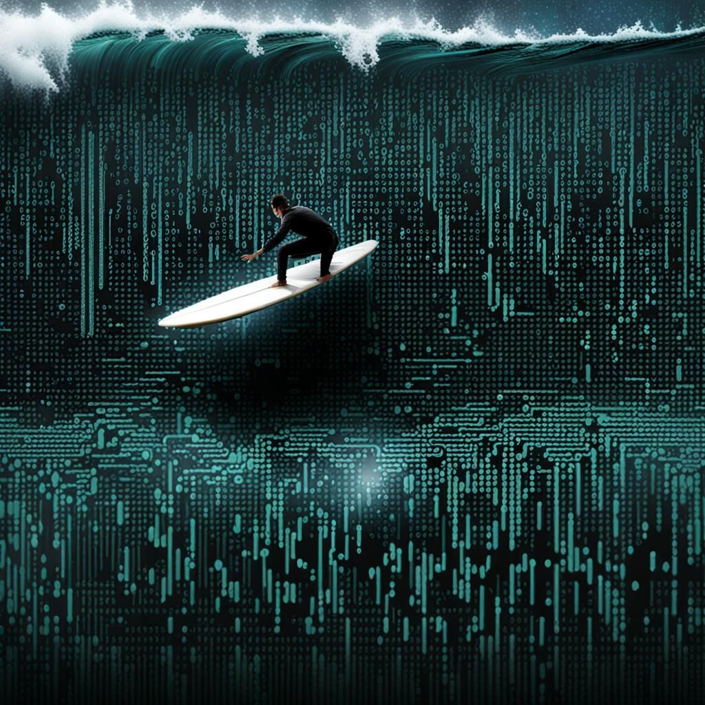 Riding the Digital Wave AI Generated Artwork NightCafe Creator
