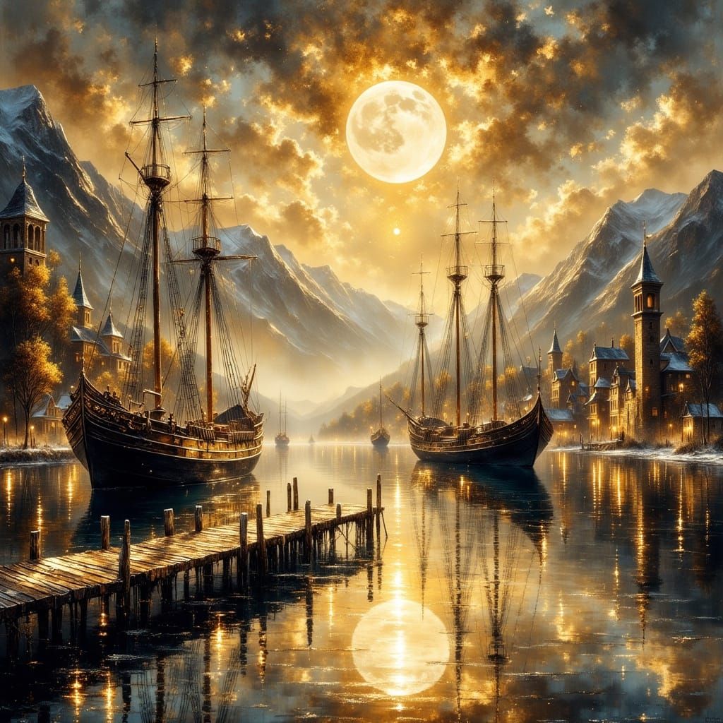 Serene Harbor Town  by @DennisB