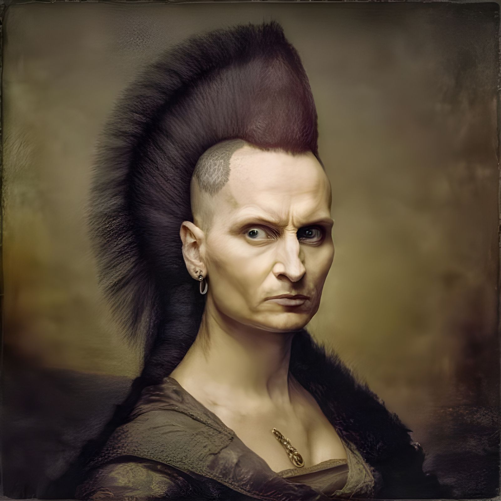 Midjourney Mohawkna Lisa is so rad