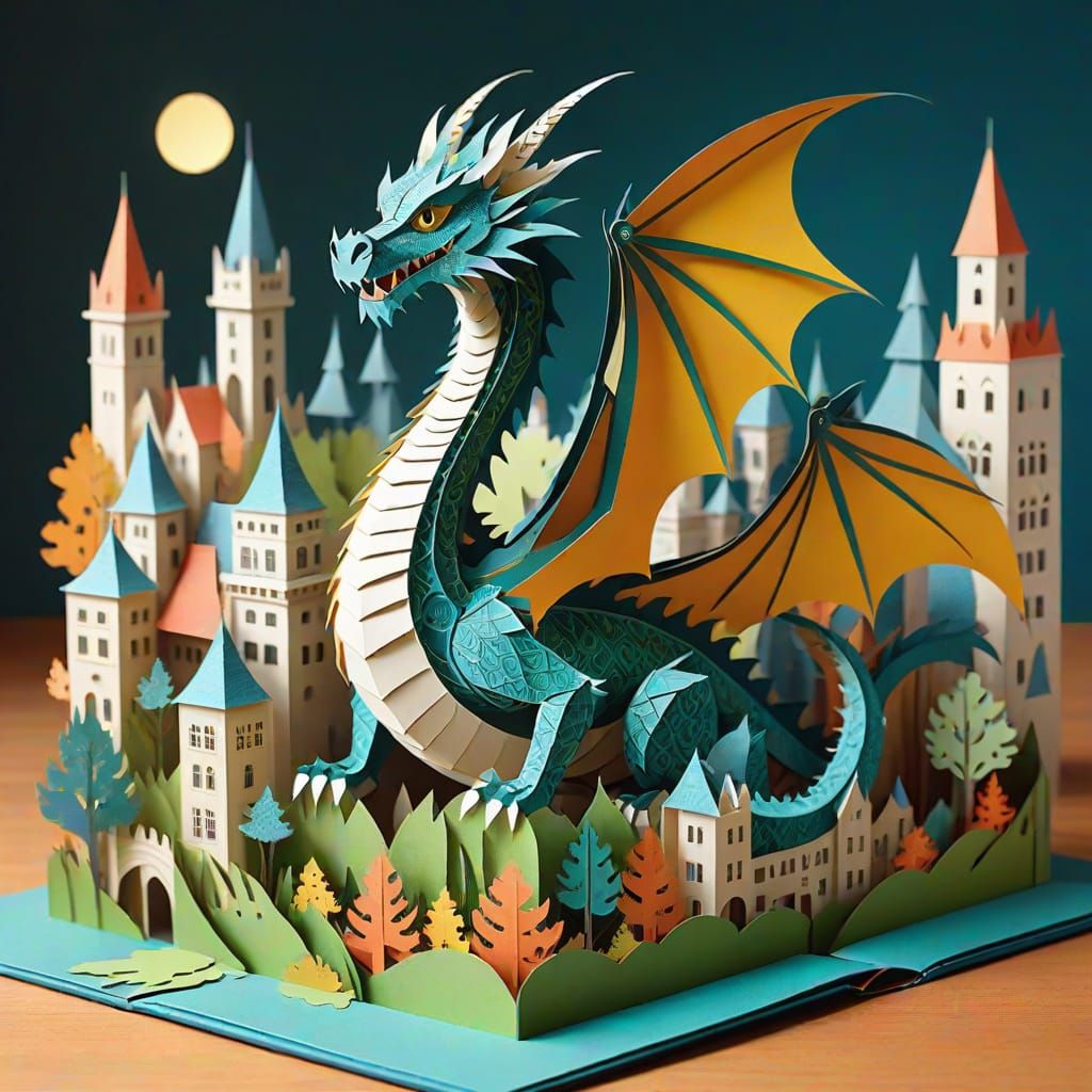 Paper dragon  by @LouLou