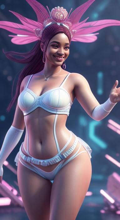 Curvy dance girls,beautiful smile,wide open eyes,white pink ...